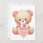 Teddy Bear Pink Foto Collage Danke Karte (Vorderseite)