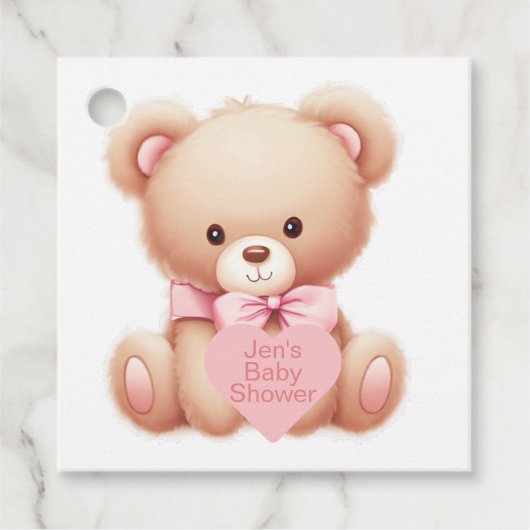 Teddy Bear Pink Geschenkanhänger (Vorderseite)