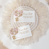 Teddy Bear Pink Heart & Balloon Baby Girl Dusche Begleitkarte