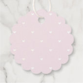 Teddy Bear Pink Heart & Balloon Baby Girl Dusche Geschenkanhänger (Rückseite)