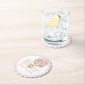 Teddy Bear Pink Heart & Balloon Baby Girl Dusche Untersetzer (Vor Ort)