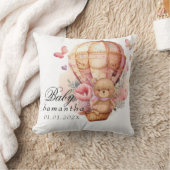 Teddy Bear Pink Hot Air Ballon Baby Throw Kissen (Decke)