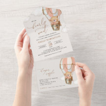 Teddy Bear, Pink Hot Air Ballon, Babydusche