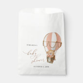 Teddy Bear, Pink Hot Air Ballon, Babydusche Geschenktütchen (Vorderseite)