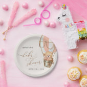 Teddy Bear, Pink Hot Air Ballon, Babydusche Pappteller (Party)