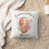 Teddy Bear Pink Hot Air Ballon Babydusche Thread Kissen (Decke)