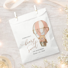 Teddy Bear, Pink Hot Air Ballon, Erster Geburtstag Geschenktütchen