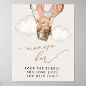 Teddy Bear, Pink Hot Air Ballon, Momosa Bar Poster (Vorne)