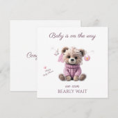 Teddy Bear pink jumper Congratulations Feiertagskarte (Vorne/Hinten)