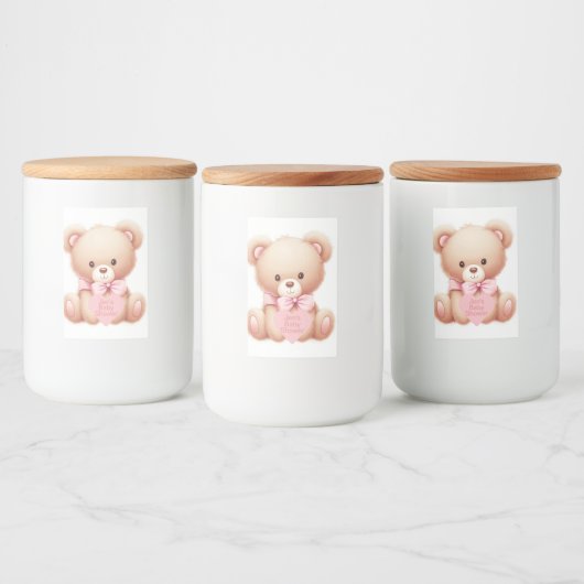 Teddy Bear Pink Lebensmitteletikett (Flaschen)