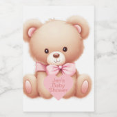 Teddy Bear Pink Lebensmitteletikett (Einzelnes Label)