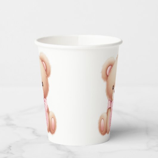Teddy Bear Pink Pappbecher (Links)