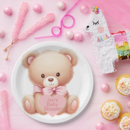 Teddy Bear Pink Pappteller (Party)