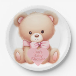 Teddy Bear Pink Pappteller