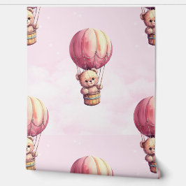 Teddy Bear Pink Pattern Baby Kinderzimmer Room Tapete