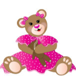 Teddy Bear Pink PolkaDot Dress Name Insert Acrylic Puzzle<br><div class="desc">See same and/or similar image on other products under My Collections then scroll down to SWEET TEDDY BEAR   NOTE:  Some products can be personalized with name of child</div>