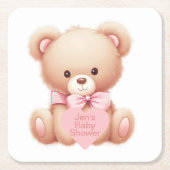 Teddy Bear Pink Rechteckiger Pappuntersetzer (Vorderseite)