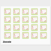 Teddy Bear Pink Shopper Baby Shower Stickers (Blatt)