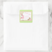 Teddy Bear Pink Shopper Baby Shower Stickers (Tasche)