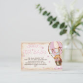 Teddy Bear Pink Stars & Balloon Bücher für Baby Begleitkarte (Stehend Vorderseite)