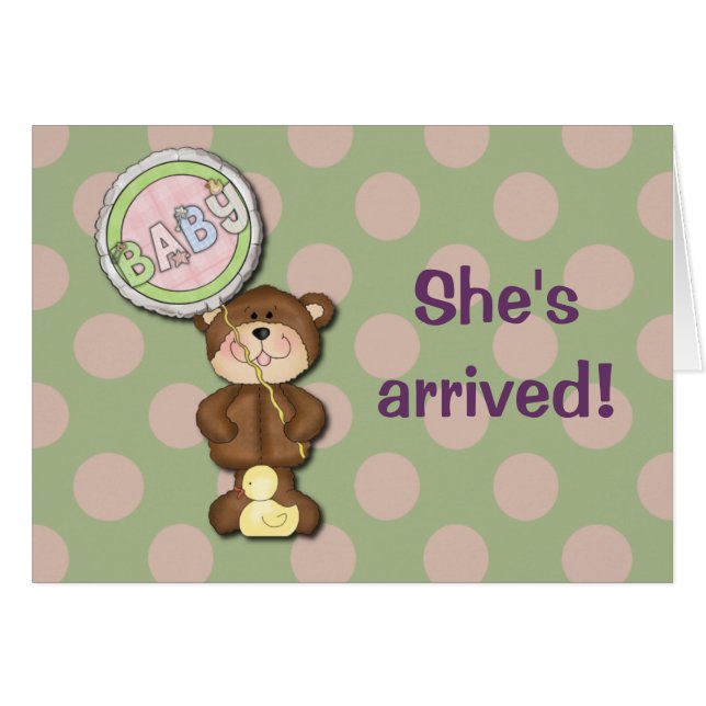 Teddy Bear Pink und Green (Vorderseite (Horizontal))