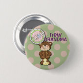 Teddy Bear Pink und Green Button (Vorne & Hinten)