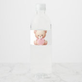 Teddy Bear Pink Wasserflaschenetikett (Vorderseite)