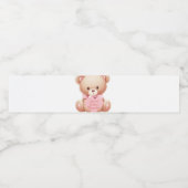 Teddy Bear Pink Wasserflaschenetikett (Einzelnes Label)