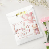 Teddy Bear Pink We Can Bearly Wait Baby Shower Geschenktütchen (Versiegelt)