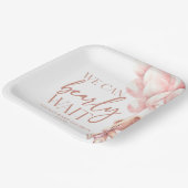 Teddy Bear Pink We Can Bearly Wait Baby Shower Pappteller (Gewinkelt)