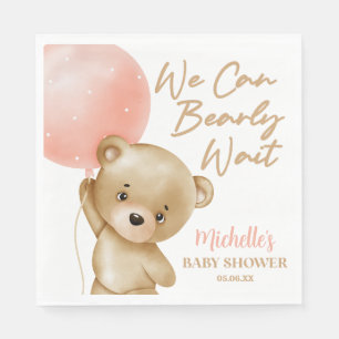 Teddy Bear Pink wir können frühzeitig abwarten Bab Serviette