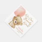 Teddy Bear Pink wir können frühzeitig abwarten Bab Serviette (Ecke)