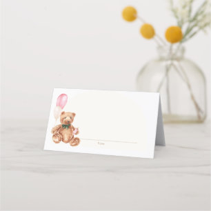 Teddy Bear Pink wir können frühzeitig warten Platz Platzkarte