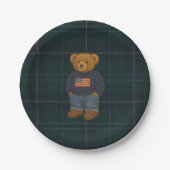 Teddy Bear Polo Baby Shower Papierplatten - Pappteller (Vorderseite)