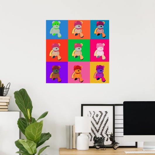 Teddy Bear Pop Art Poster (Heimbüro)