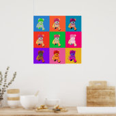 Teddy Bear Pop Art Print Poster (Küche)