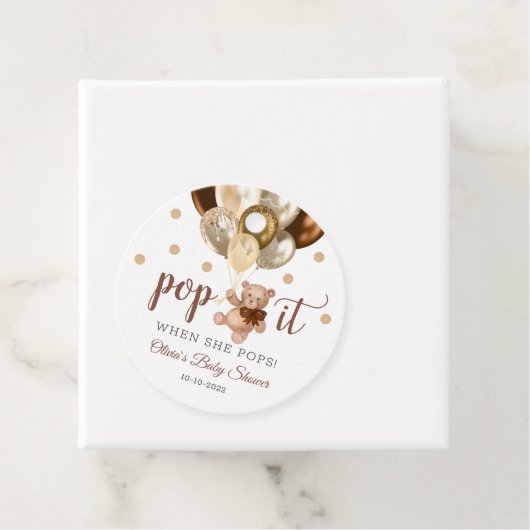 Teddy Bear Pop es, wenn sie Pop Baby Duschgeschenk Geschenkanhänger (Beispiel)