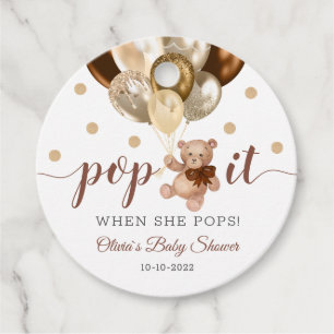 Teddy Bear Pop es, wenn sie Pop Baby Duschgeschenk Geschenkanhänger