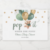 Teddy Bear Pop es, wenn sie Pop Baby Duschgeschenk Schaumweinetikett (Einzelnes Label)