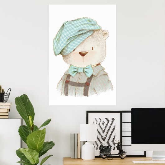 Teddy Bear Portrait Poster (Heimbüro)