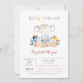 Teddy Bear präsentiert Dots Baby Dusche Einladung (Vorderseite)