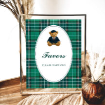 Teddy Bear Preppy Baby Shower favorisiert Poster