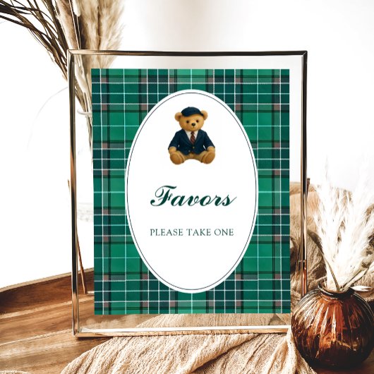 Teddy Bear Preppy Baby Shower favorisiert Poster