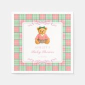 Teddy Bear Preppy Girl Baby Dusche Serviette (Vorderseite)