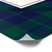 Teddy bear Preppy Plaid Baby Shower Welcome Poster (Ecke)