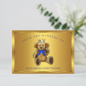 Teddy Bear Prince Baby Dusche Vielen Dank Karten (Stehend Vorderseite)
