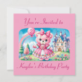 Teddy Bear Princess Einladung (Vorderseite)