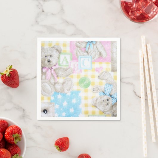 Teddy Bear Print Napkins Serviette (Beispiel)