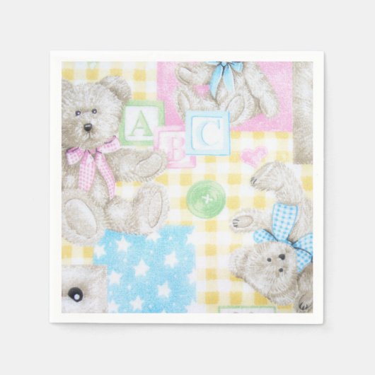 Teddy Bear Print Napkins Serviette (Vorderseite)