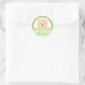 Teddy Bear Property Label (grün) Runder Aufkleber (Tasche)